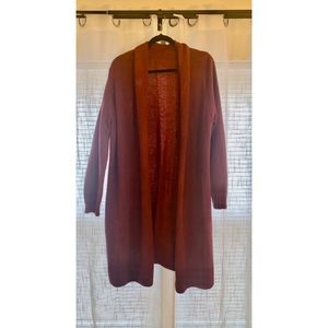 Long sweater cardigan burnt orange